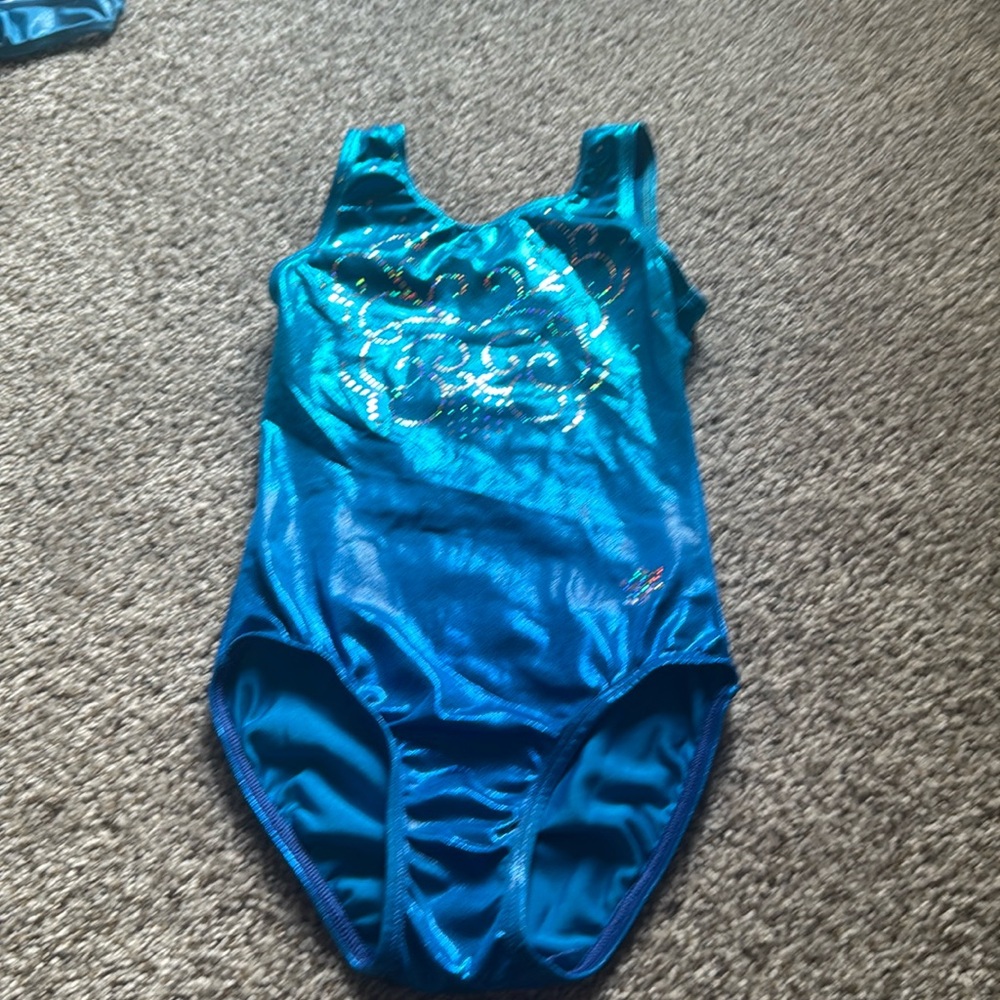 Cute blue, gymnastics leotard by snowflake